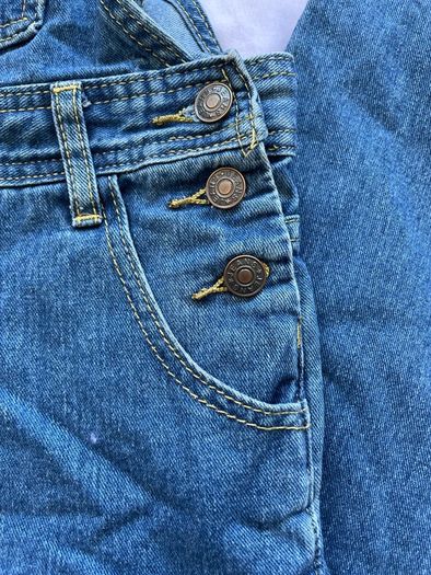 Blue denim dungarees