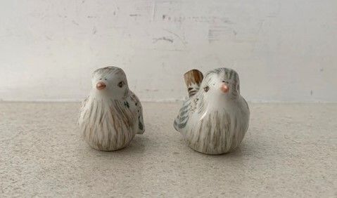 Vintage Hand Painted Sparrows 1970s