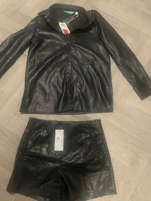 Leather shirt and shorts  new