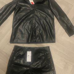 Leather shirt and shorts  new