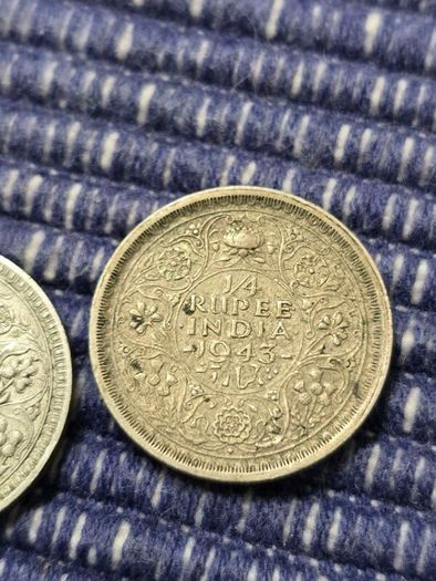 Silver 1/4 Rupees India