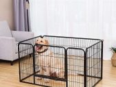 Dog Crate  puppy fence, free-range enclosure, puppy playpen, animal playpen for dogs, 122 x 80 x 70 cm, black