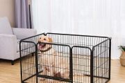 Dog Crate  puppy fence, free-range enclosure, puppy playpen, animal playpen for dogs, 122 x 80 x 70 cm, black