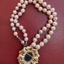 Vintage Lavender Cameo and Peach Pearl Necklace Image 4