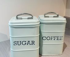 KitchenCraft Living Nostalgia Coffee & Sugar Storage Canister, 11 x 17 cm  Vintage Blue