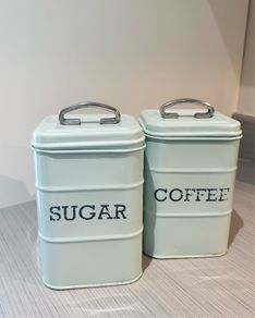 KitchenCraft Living Nostalgia Coffee & Sugar Storage Canister, 11 x 17 cm  Vintage Blue
