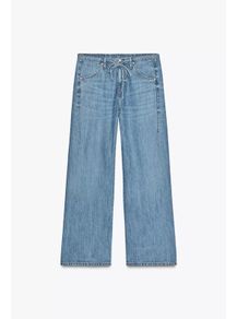 Zara drawstring flowing TRF denim trousers Size 18