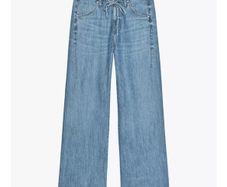 Zara drawstring flowing TRF denim trousers Size 18