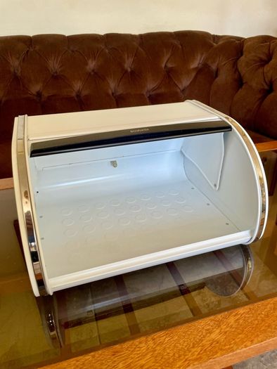 Brabantia Roll Top Bread Bin Countertop Storage Box White Mid Size