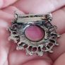 Vintage pink cabochon brooch. Image 4
