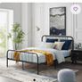 Black metal double bed Image 2