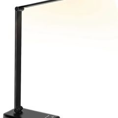 SLATOR Desk lamp,Eye-caring Aluminium Dimmable Bedside lamp with USB Charging Port, 5 Light Modes x 10 Brightness Levels,Touch Control, for Home,Office,Bedroom,Reading,Work,Study, 5V, 1.2A
