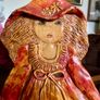 20th Century Holly Hobbie Style Wall Decoration Plaster Glazed & Painted 3-D Image 6