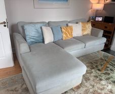 4 seat L shaped sofa and cuddler chair