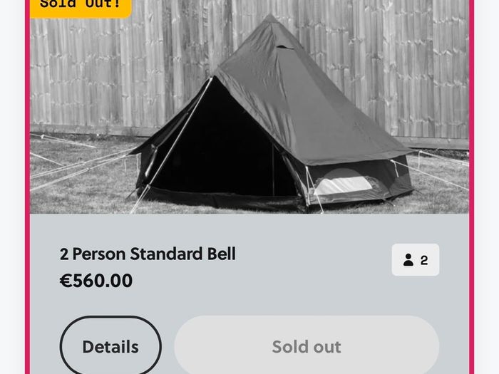 Pink moon 2 person tent Electric Picnic