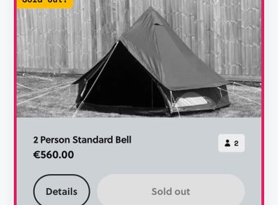 Pink moon 2 person tent Electric Picnic