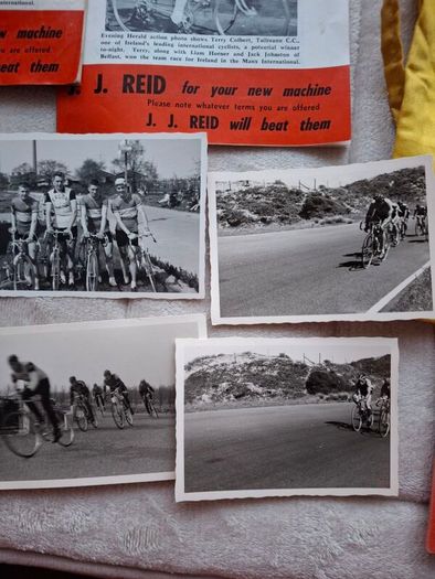 Vintage Cycle Race Tour De France MEMORABILIA PHOTOS &, Negatives ,  FOOD BAG , PROGRAMMES phoenix Park Dublin 1961 , Even 1962 Licenses of a competitor   LAST ONE OF TWO SETS  !