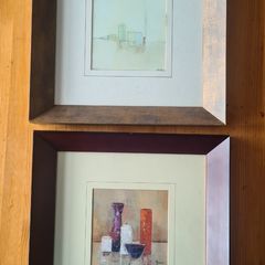 2 X Fabolous Recessed Framed Prints. 1 X Veronique Mansaret 14x14 Cm. I X Gibriella Benevlenza 14x14cm.both Framed By Roy Edwards Fine Art. See Photos For Same.