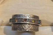 Heavy 925 Sterling Silver Multi Gemstone Ring