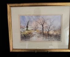 Original Framed Painting "Tranquil River" by Des Allen (44 x 34cm)