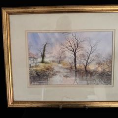 Original Framed Painting "Tranquil River" by Des Allen (44 x 34cm)