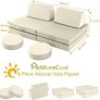 Kids Play Sofa Bed, Modular Toddler Armchair Couch for Playroom, 8-Piece Fold Out Baby Couch Play Set, Children Convertible Sofa Foam Couch for Girls Boys Image 2