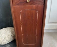 Wooden and brass fireplace fuel  storage box