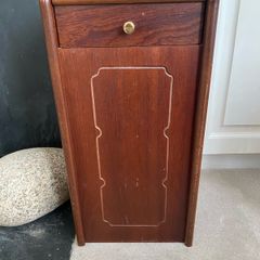 Wooden and brass fireplace fuel  storage box