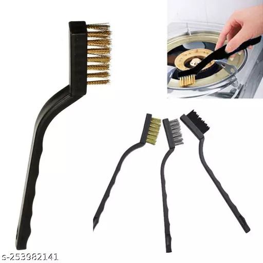3Pcs Industrial Toothbrush Mini Copper Steel Wire Brush Stainless Steel Wire Brush Dirt Hard Cleaning Toothbrush