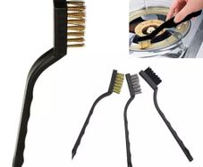 3Pcs Industrial Toothbrush Mini Copper Steel Wire Brush Stainless Steel Wire Brush Dirt Hard Cleaning Toothbrush