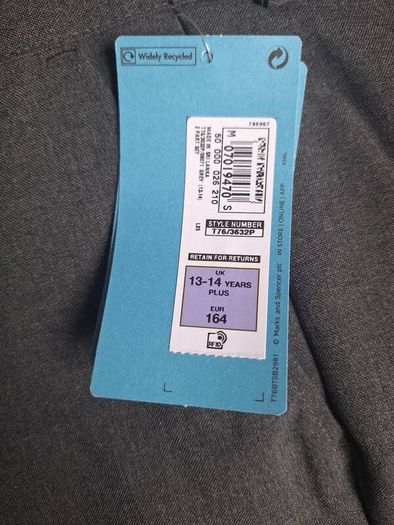 2 x M&S grey school trousers 13-14yrs NEW