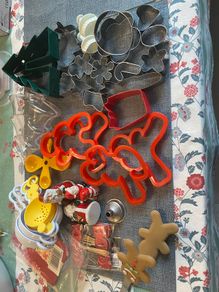 Large collection of Christmas baking cutters and accessories
