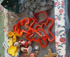 Large collection of Christmas baking cutters and accessories