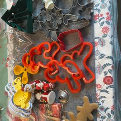 Large collection of Christmas baking cutters and accessories
