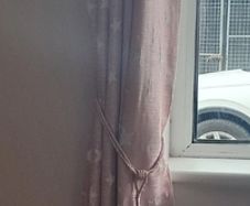 Pink curtains and tie backs  66x72 inches