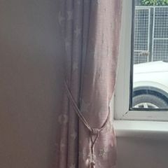 Pink curtains and tie backs  66x72 inches