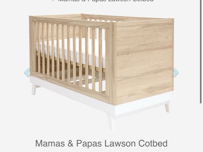 Mamas and papas Lawson cot and bed