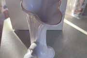 Large Vintage Royal Winton White Cornucopia Shell Ceramic Vase 18 cm.