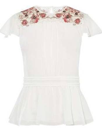 Karen Millen embroidered top Size 10