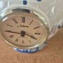 Blue and white ceramic teapot with quartz clock Image 2