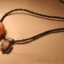 Handmade Moon Stone Sterling Silver and Antique Tiny Jet Beads Necklace Image 5