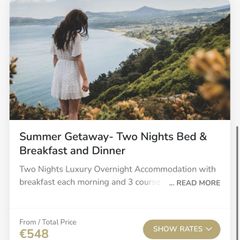 Fitzpatrick Castle hotel 2 night B&B with dinner for two