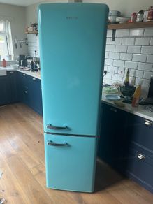 Retro blue fridge freezer