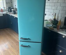 Retro blue fridge freezer