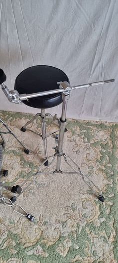 Drum Hardware Set - throne, bass drum pedal, hi hat stand, boom cymbal stands and snare stand