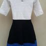 Karen Millen Black, Blue and White Knit Skater Dress Image 4