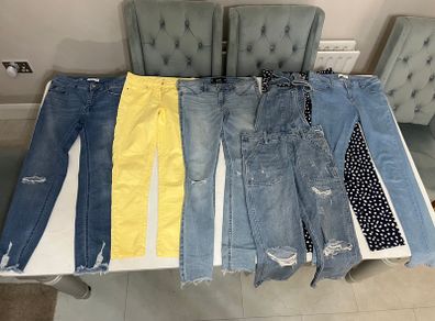 Hollister, Pull & Bear, Zara jeans and dungarees Age 9 - 13 years (Free girls clothes bundle for first buyer to offer asking price on this)
