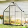 Aluminum Polycarbonate Garden Greenhouse with Adjustable Window and Hinged Door Weather-Resistant Transparent Image 4