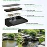 8" Pond Waterfall Spillway Filter Kit, 304 Stainless Steel Water Blade Weir with 7-Colour LED Lights & Remote, Quiet Pump, 9.84ft Hose for Garden Pond Water Feature Image 3