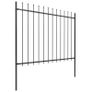 Garden Fence with Spear Top Steel 10.2x1.2 m Black Image 2